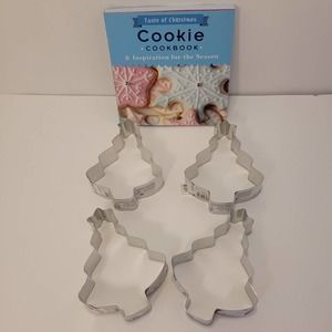 Celebrate It Christmas Tree GM4510 NWT Bundle 4 Cookie Cutters & Cookie Cookbook